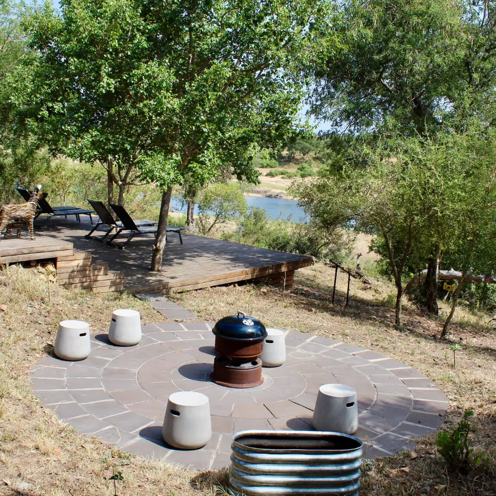 Outside area of a lodge in the Mjejane Game Reserve