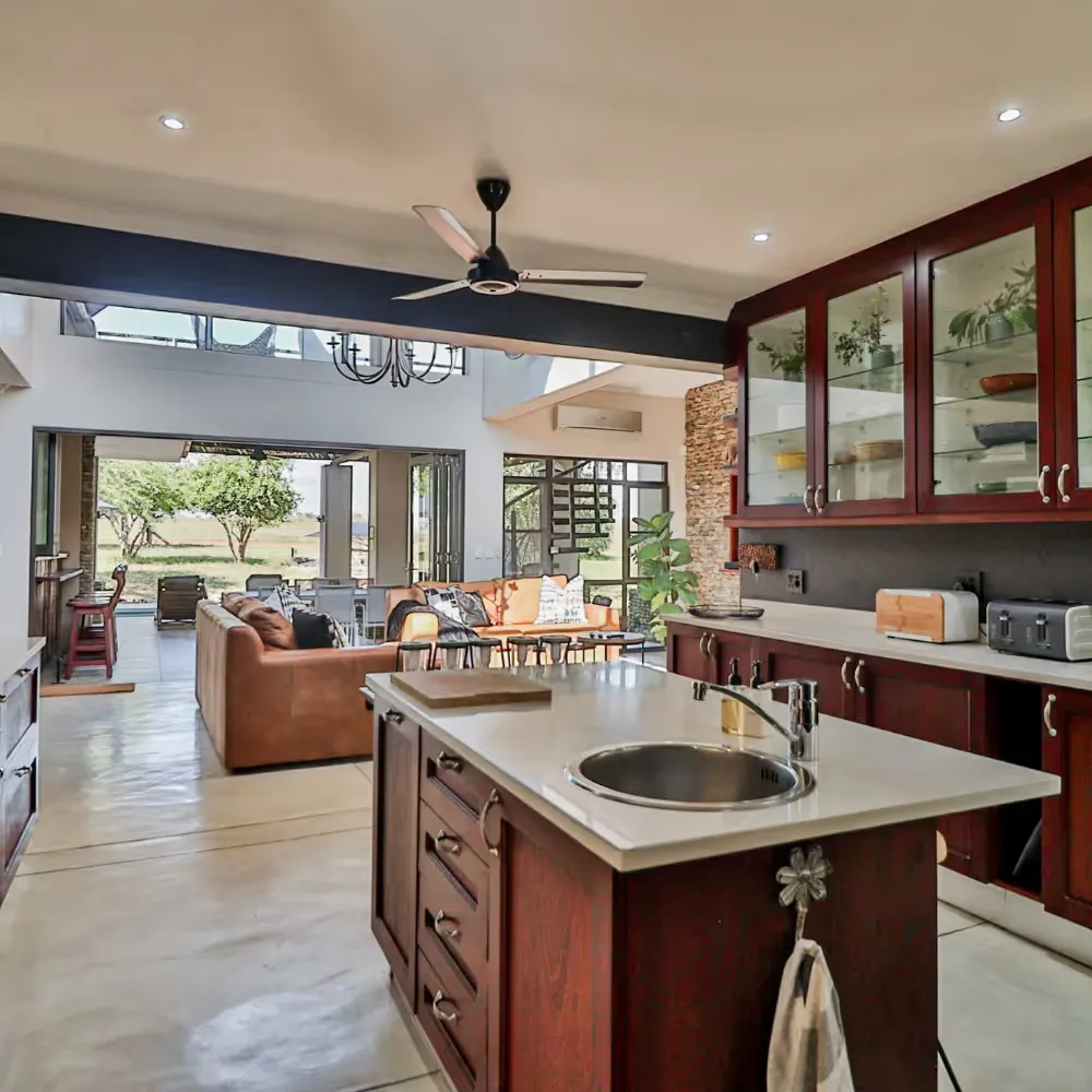 Kitchen in a self catering lodge in the Mjejane Game Reserve