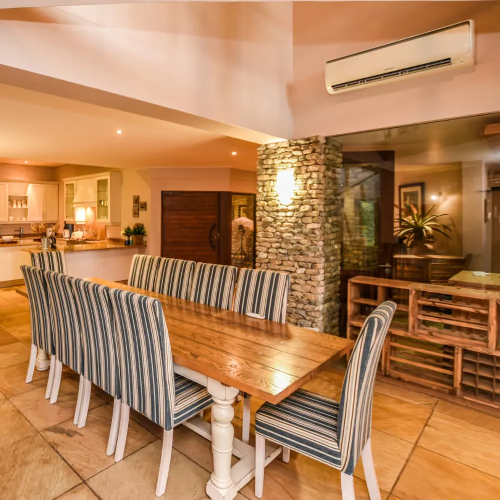 Inside area of a lodge in the Mjejane Game Reserve