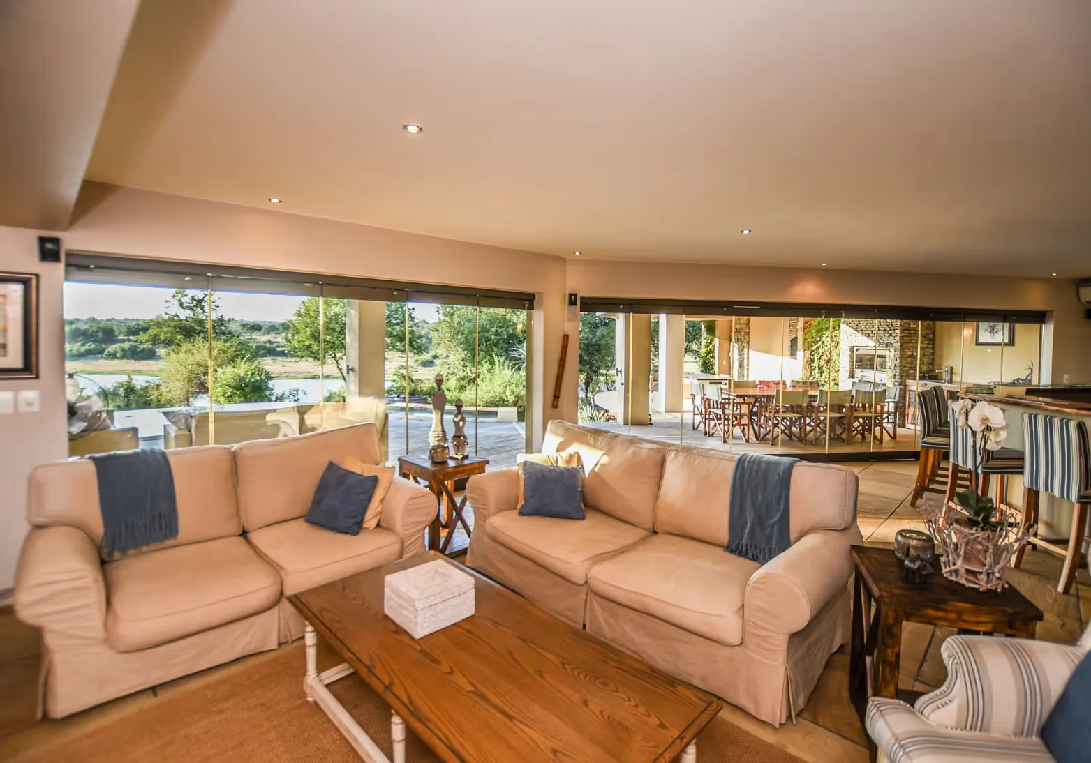 Interior photos of lodges in the Mjejane Game Reserve