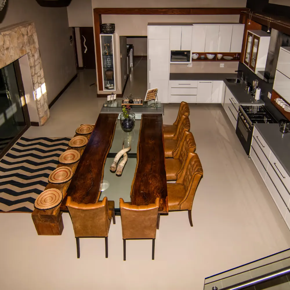 Kitchen in a self catering lodge in the Mjejane Game Reserve