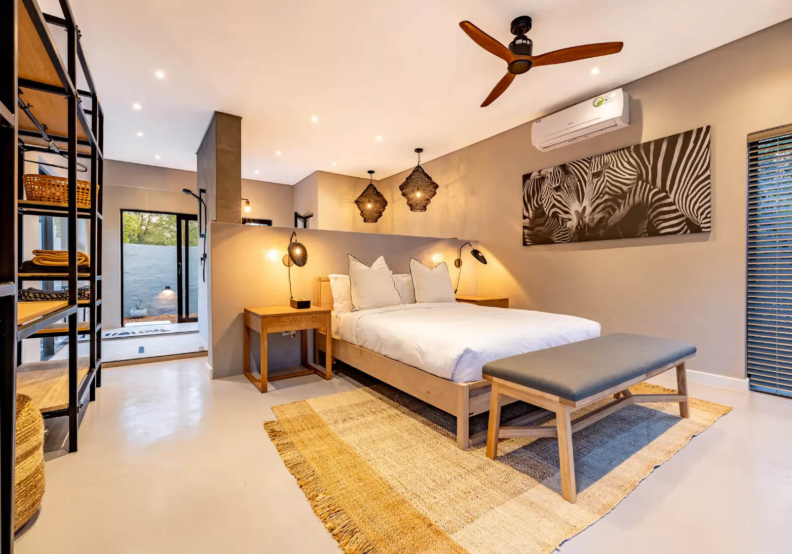 Bedroom of Self Catering Lodge in the Mjejane Game Reserve