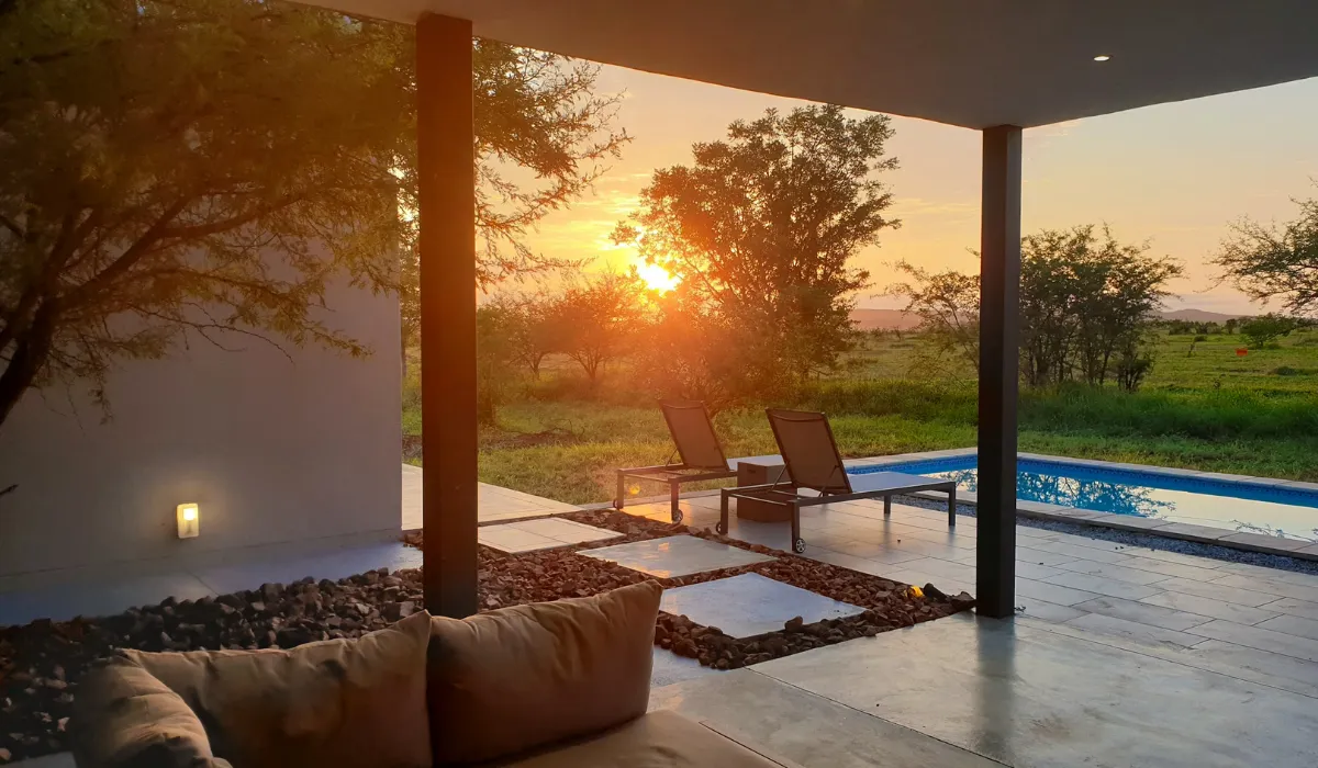 Outside area of a lodge in the Mjejane Game Reserve