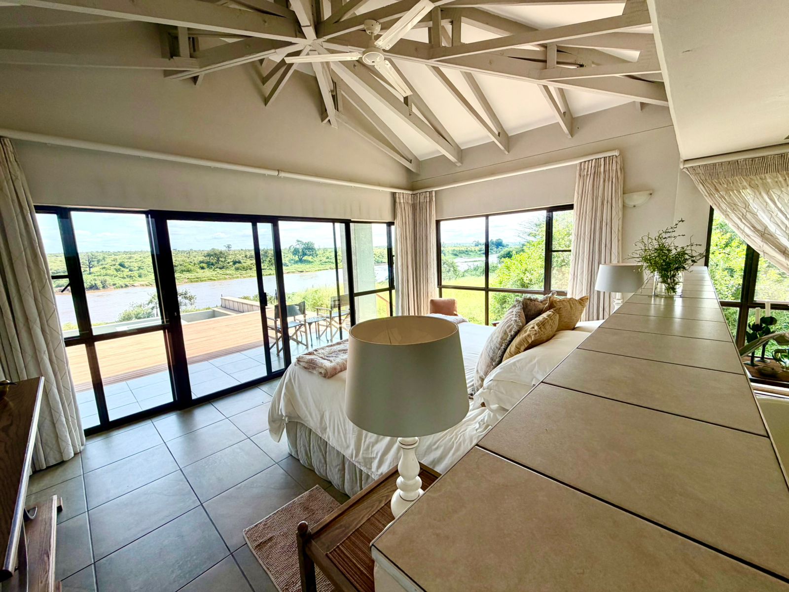 Bedroom of Self Catering Lodge in the Mjejane Game Reserve