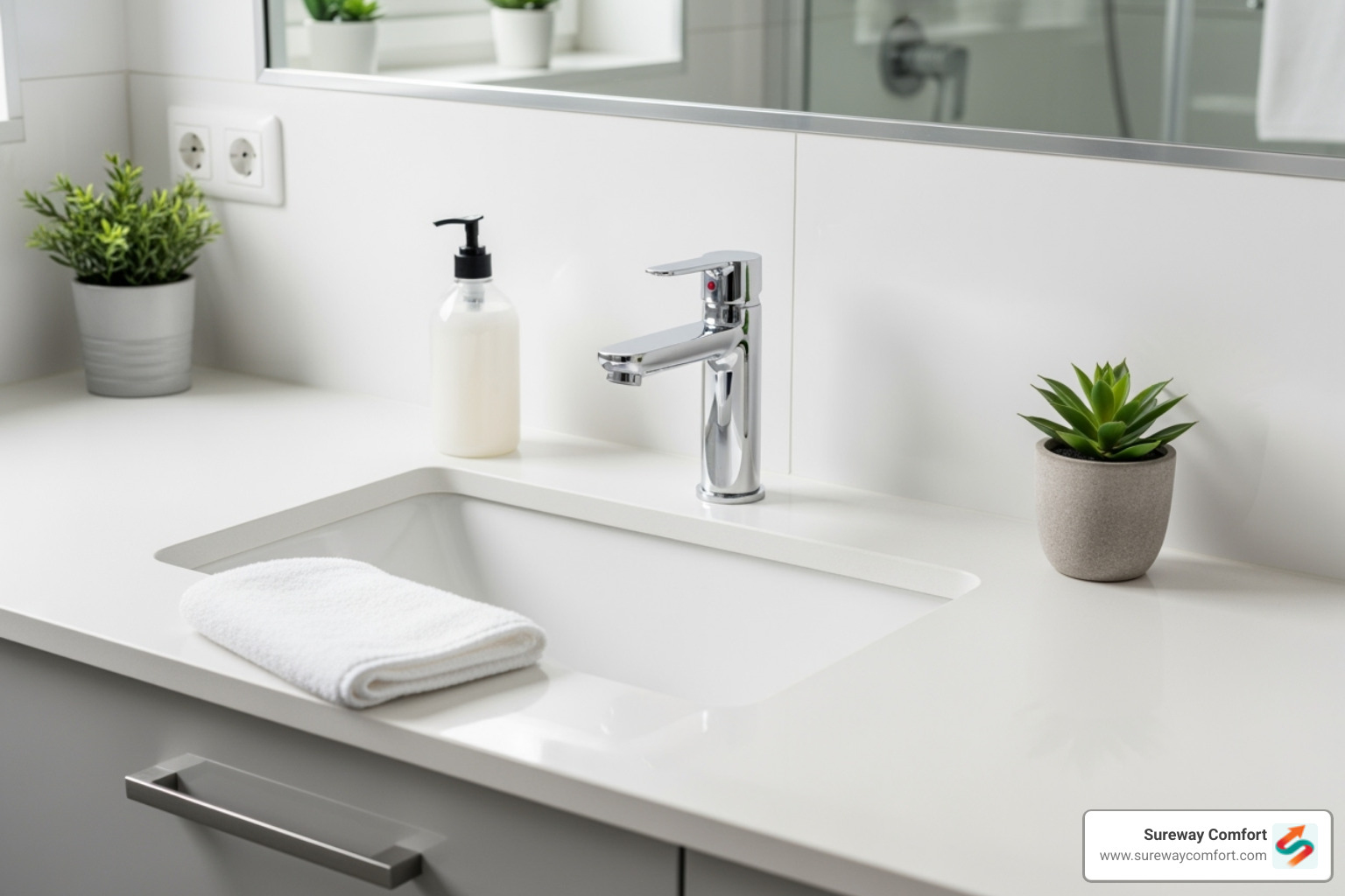 A clean, organized work area after a plumbing job is complete, symbolizing professionalism and thoroughness - plumbers bethel park