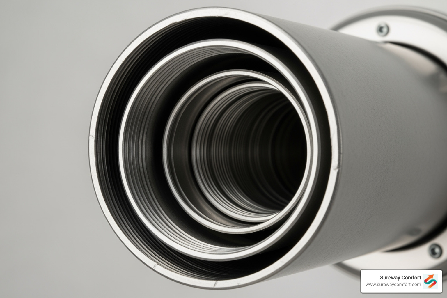A close-up on a concentric vent termination - tankless water heater venting A close-up on a concentric vent termination - tankless water heater venting