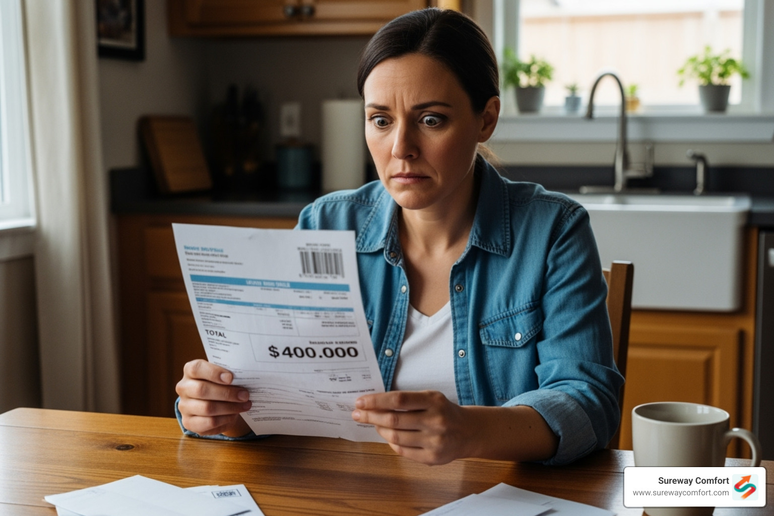 of a homeowner looking at an unusually high water bill - Leak detection Bethel Park of a homeowner looking at an unusually high water bill - Leak detection Bethel Park