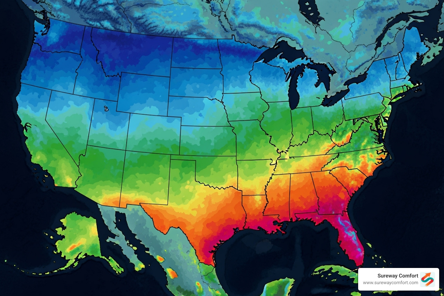 Image of a map of the US showing different groundwater temperature zones with varying colors for temperature ranges - electric tankless water heater Image of a map of the US showing different groundwater temperature zones with varying colors for temperature ranges - electric tankless water heater