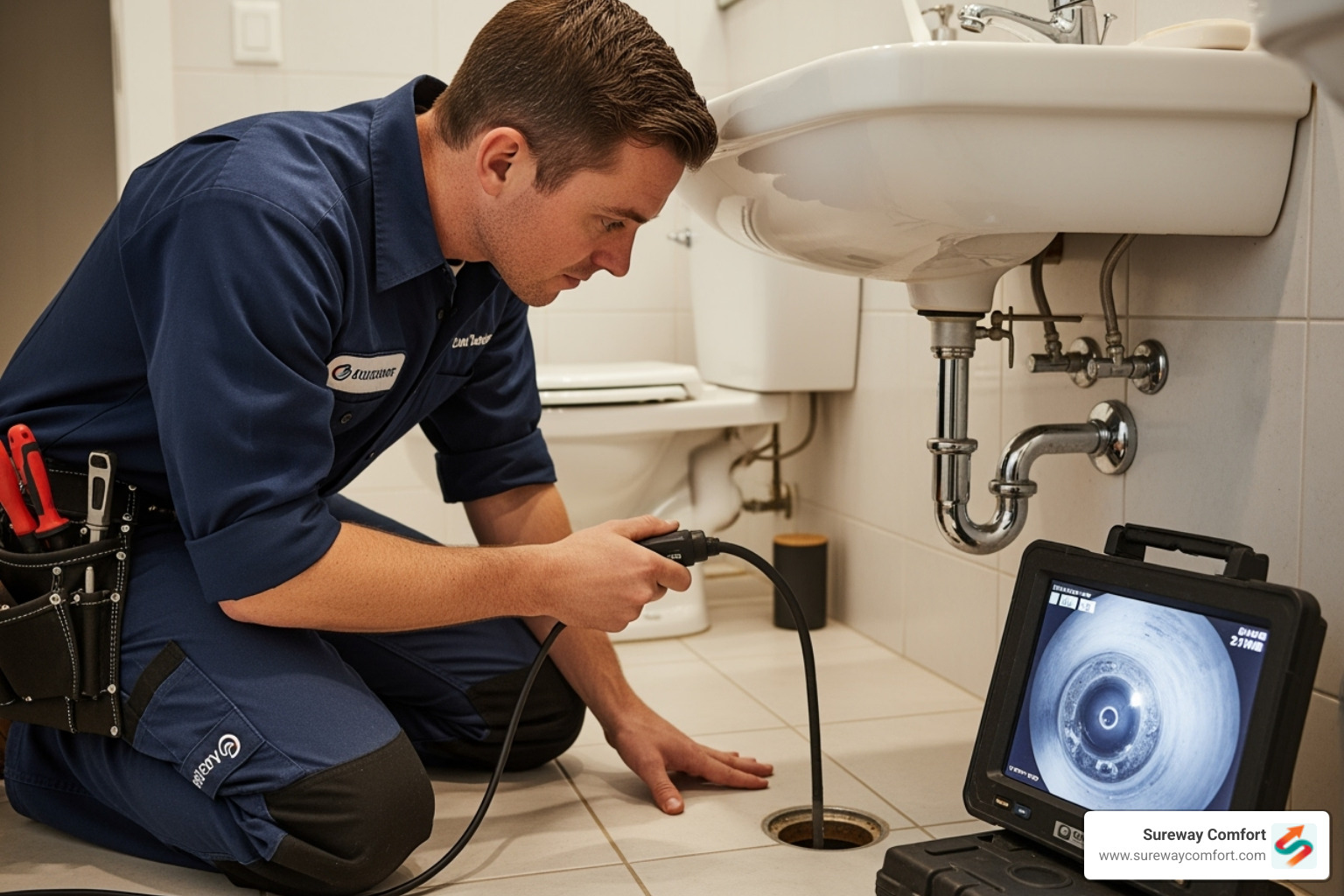 plumber using video inspection camera - drain cleaning upper st clair plumber using video inspection camera - drain cleaning upper st clair