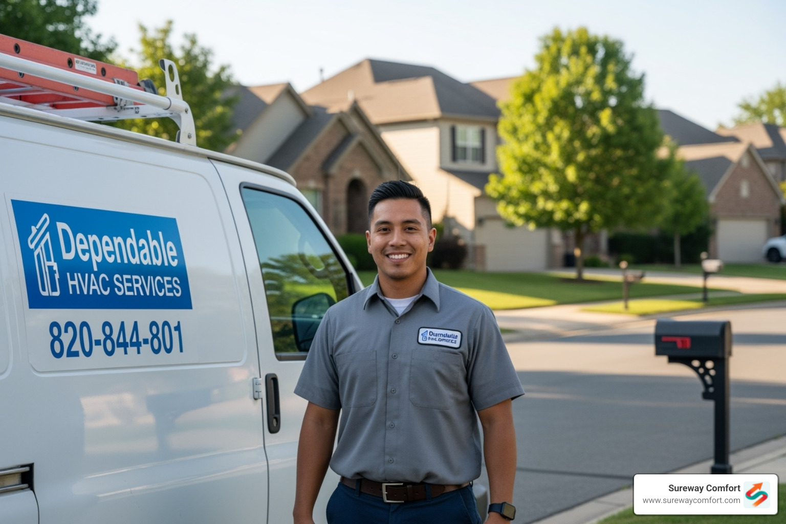 friendly, professional technician with a van - plumbing and heating friendly, professional technician with a van - plumbing and heating