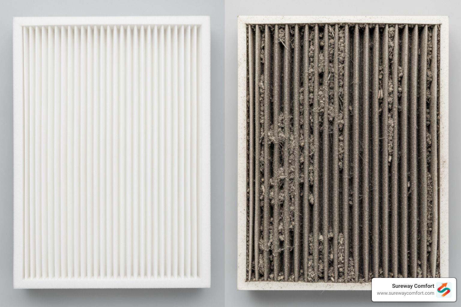 clean vs dirty furnace filter - emergency furnace repair bridgeville pa