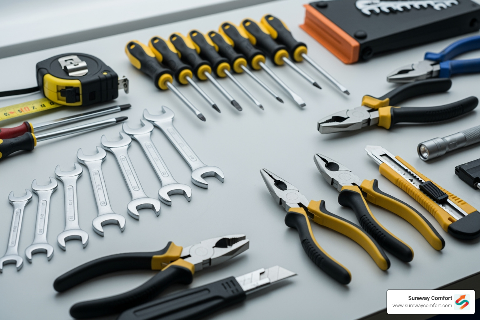of a technician's toolkit laid out neatly - Heating Maintenance Bridgeville PA