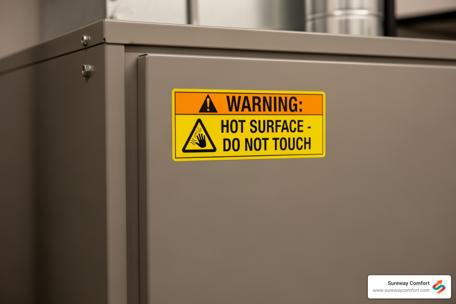 Furnace with a warning label - My furnace won't turn on. I need to find someone for furnace repair in Bridgeville, PA."