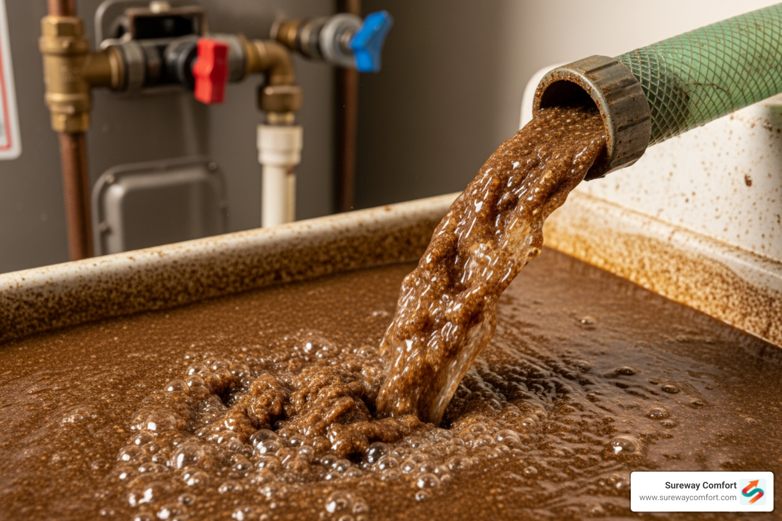 sediment being flushed from water heater - "My hot water heater is making a knocking sound. Who can I call for a repair in Collier?" sediment being flushed from water heater - "My hot water heater is making a knocking sound. Who can I call for a repair in Collier?"