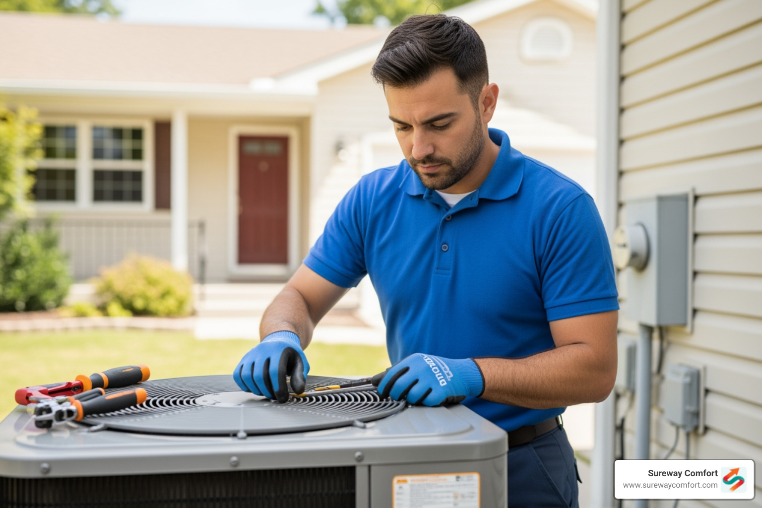 certified technician professionally installing an AC unit - AC replacement Upper St. Clair certified technician professionally installing an AC unit - AC replacement Upper St. Clair
