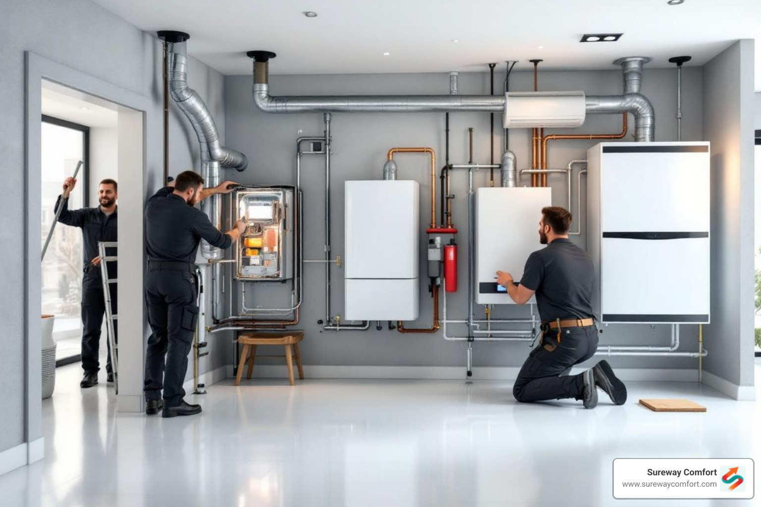 infographic showing the complete boiler installation process from initial home assessment through system selection, professional installation steps, safety testing, and ongoing maintenance schedule with timeline estimates for each phase - best boiler installation in bridgeville, pa