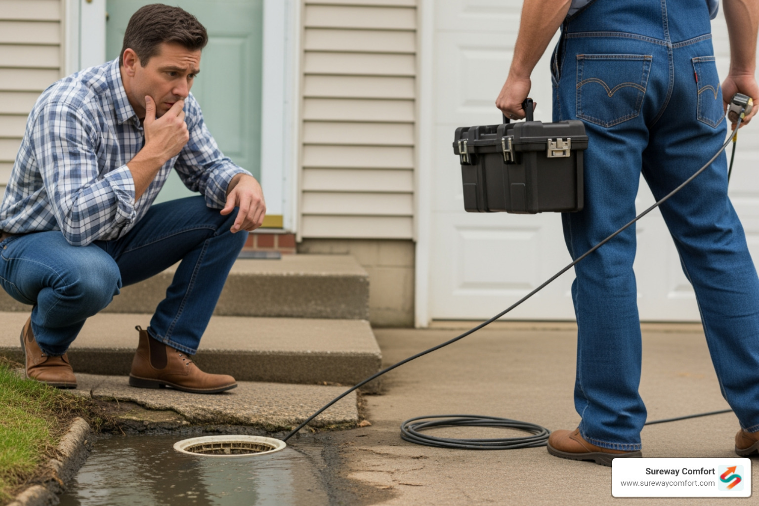 My basement floor drain is clogged. Who do I call to fix this in South Fayette?