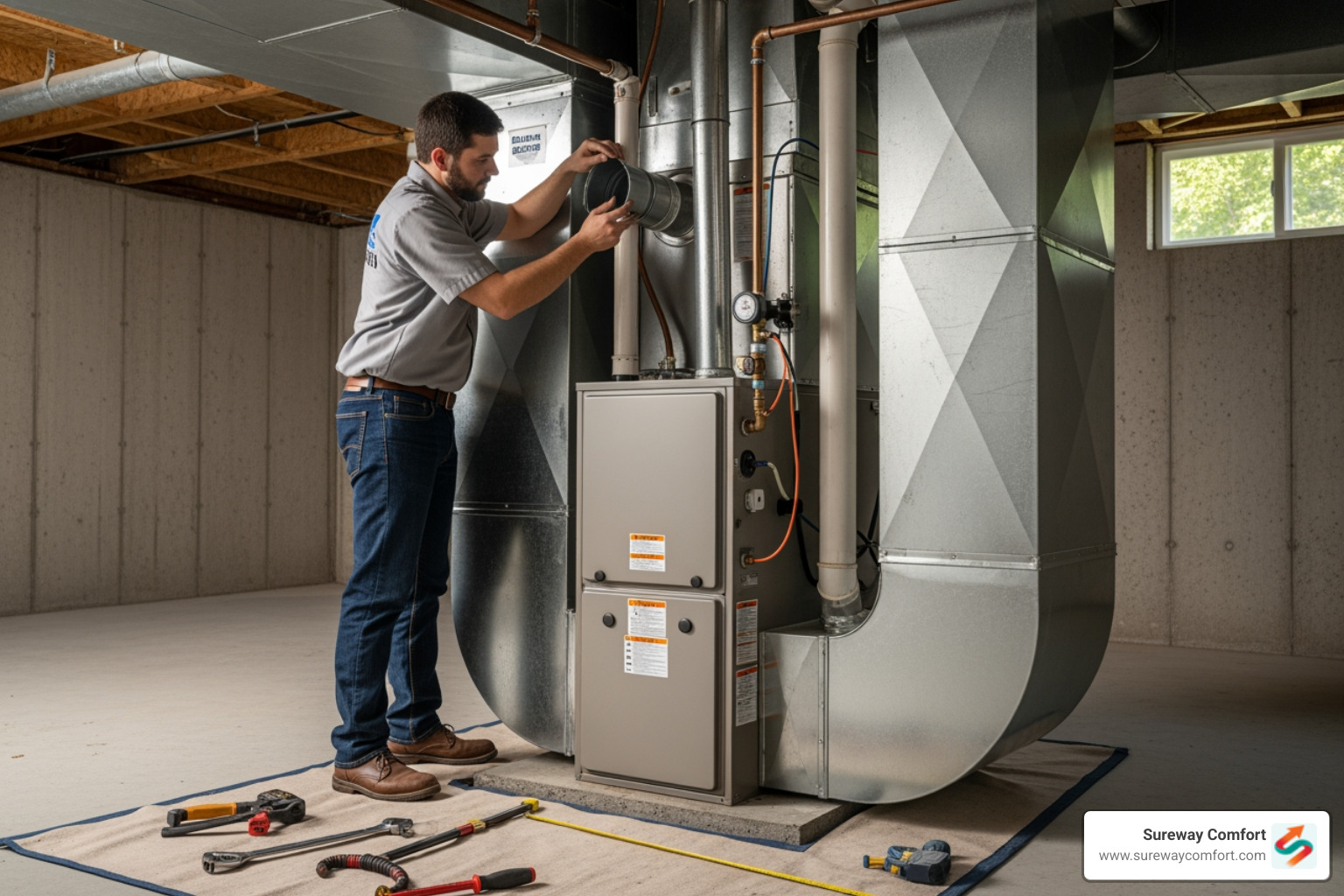 Infographic showing the benefits of professional furnace installation including improved energy efficiency, proper system sizing, code compliance, warranty protection, and extended equipment lifespan with annual maintenance recommendations - furnace installation company in bethel park, pa Infographic showing the benefits of professional furnace installation including improved energy efficiency, proper system sizing, code compliance, warranty protection, and extended equipment lifespan with annual maintenance recommendations - furnace installation company in bethel park, pa