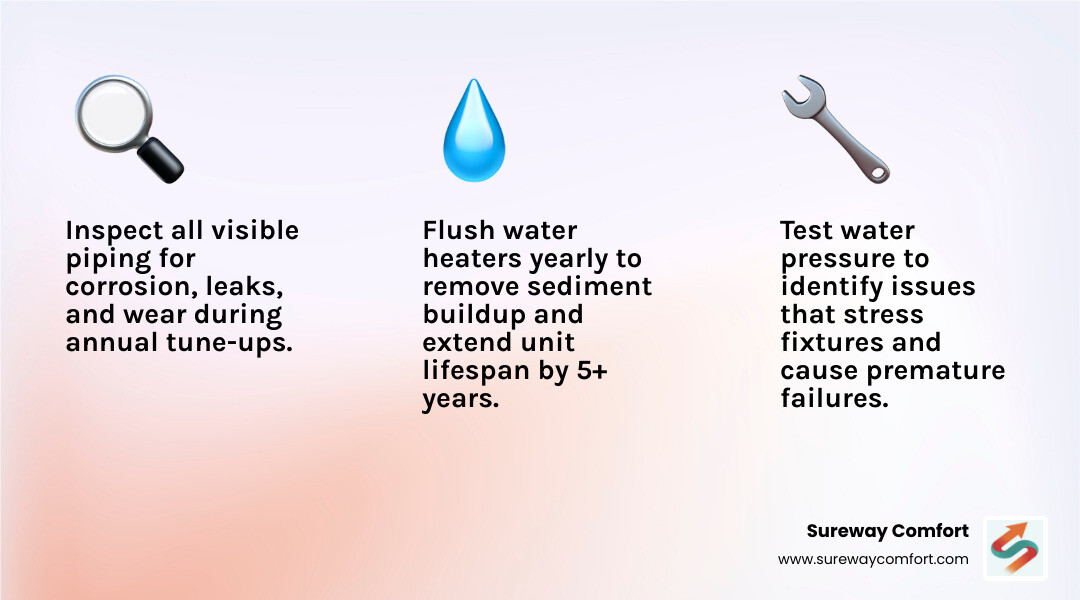 Infographic showing the benefits of regular plumbing maintenance for South Hills homeowners infographic Infographic showing the benefits of regular plumbing maintenance for South Hills homeowners infographic
