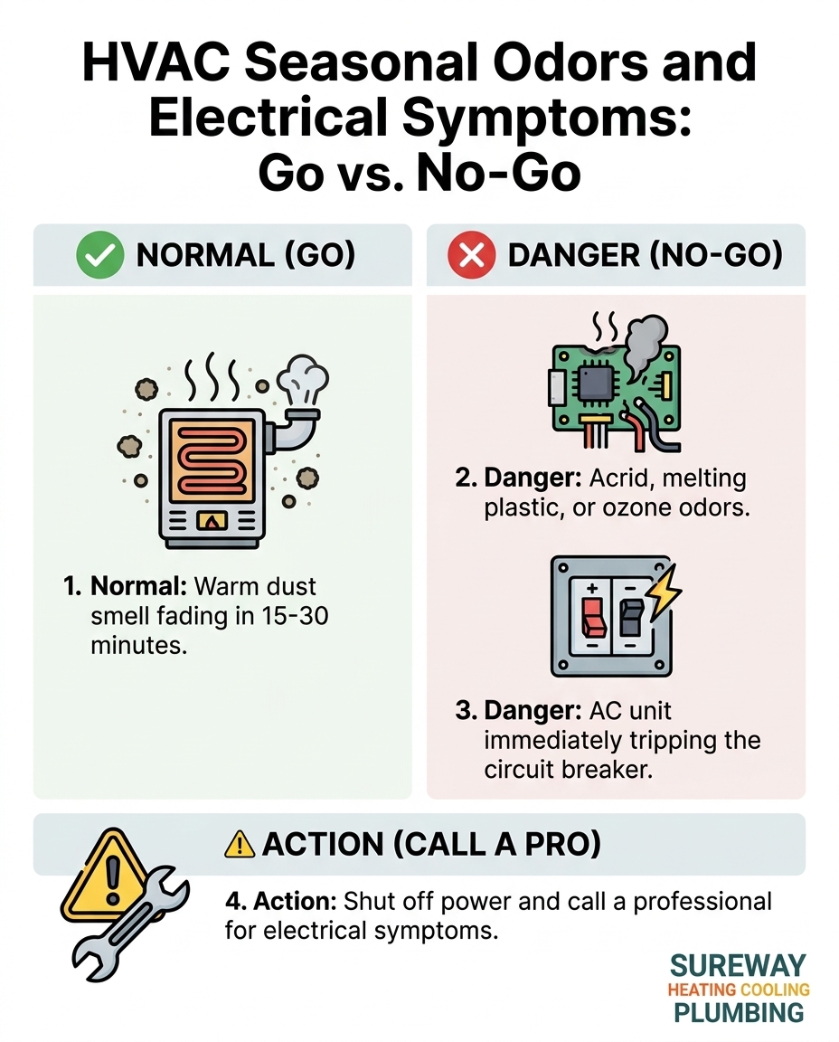 HVAC Seasonal Odors and Electrical Symptoms: Go vs. No-Go