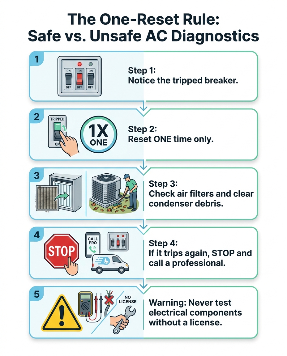 The One-Reset Rule: Safe vs. Unsafe AC Diagnostics