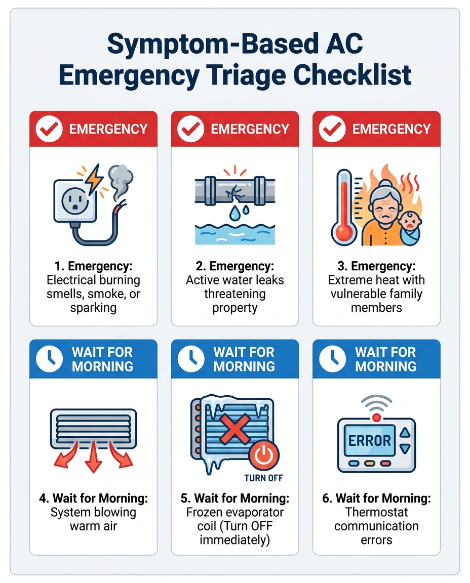 Symptom-Based AC Emergency Triage Checklist
