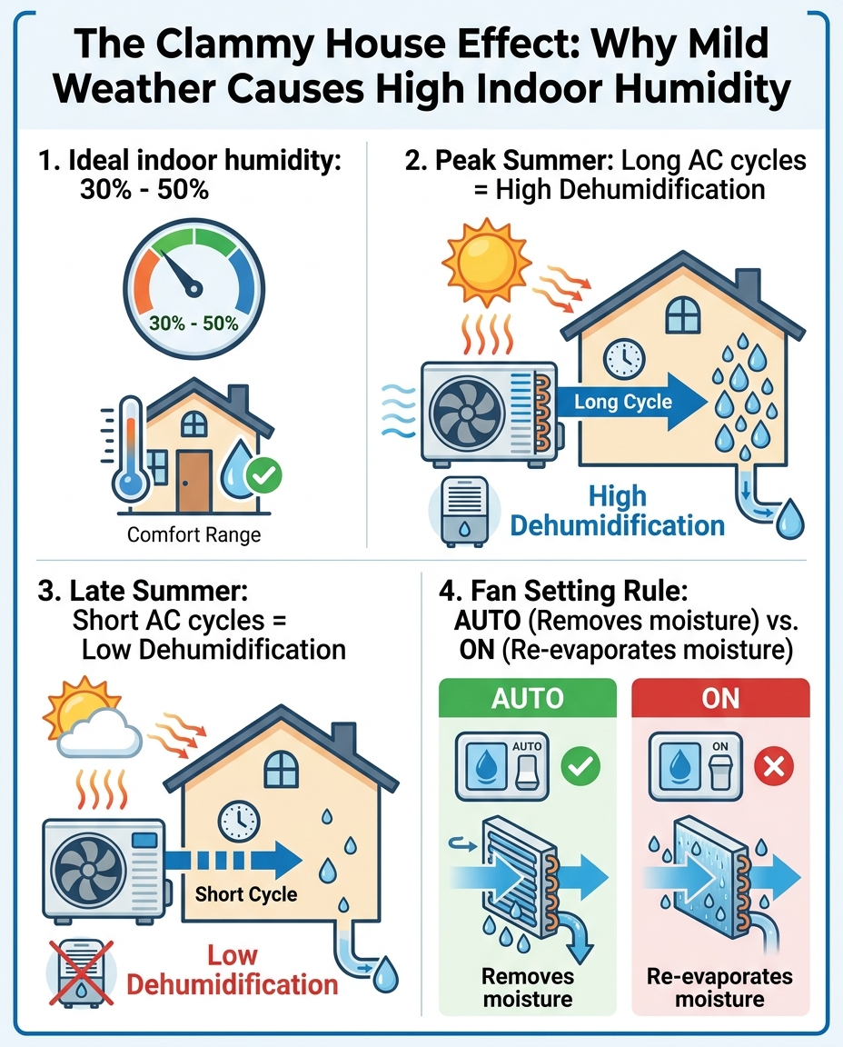 The Clammy House Effect: Why Mild Weather Causes High Indoor Humidity
