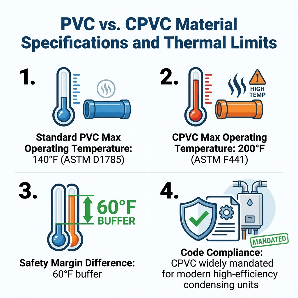 PVC vs. CPVC Material Specifications and Thermal Limits