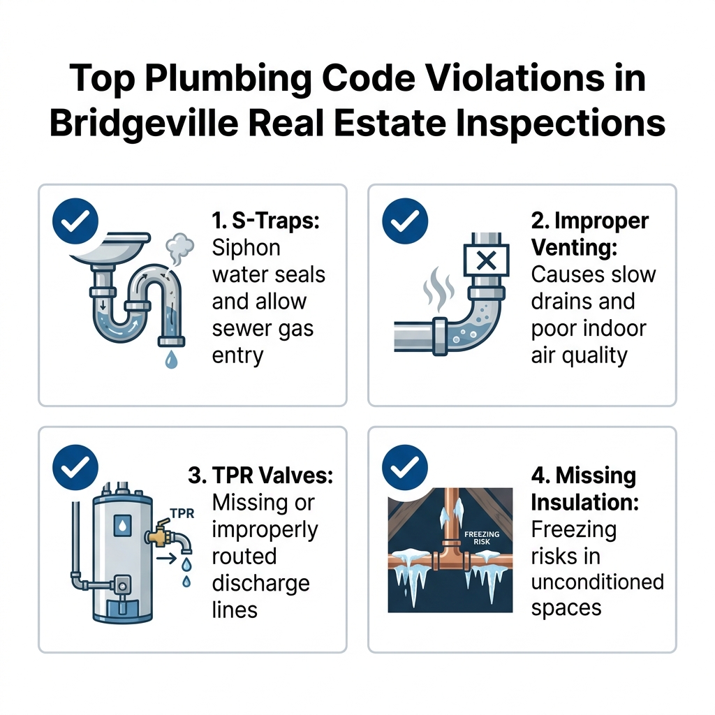 Top Plumbing Code Violations in Bridgeville Real Estate Inspections