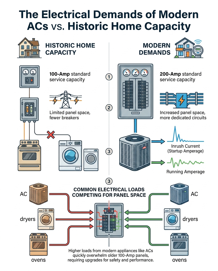 The Electrical Demands of Modern ACs vs. Historic Home Capacity