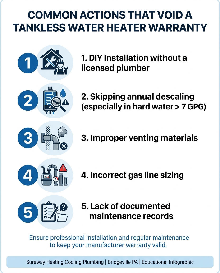 Common Actions That Void a Tankless Water Heater Warranty