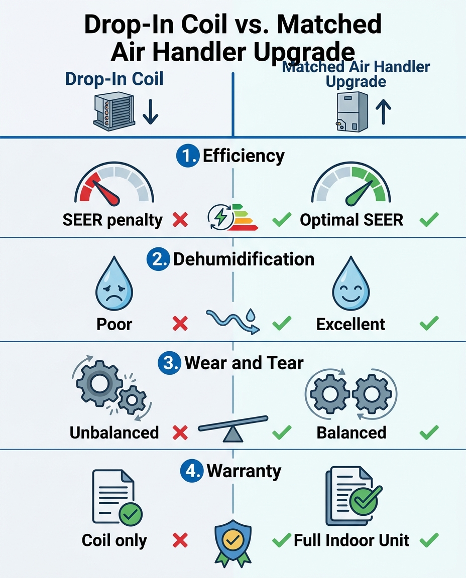 Drop-In Coil vs. Matched Air Handler Upgrade