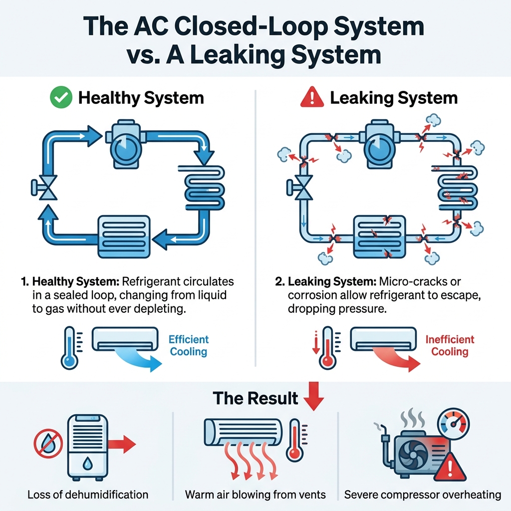 The AC Closed-Loop System vs. A Leaking System