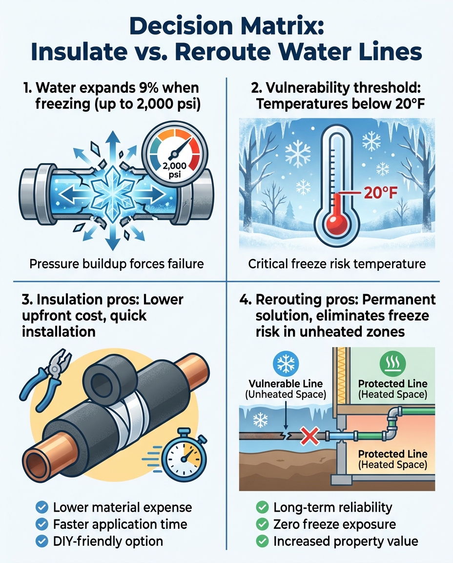 Decision Matrix: Insulate vs. Reroute Water Lines