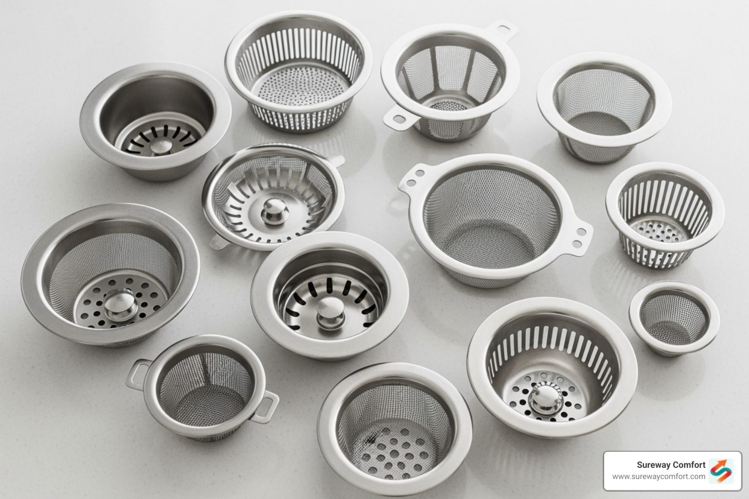 Drain strainers for kitchen and bathroom sinks - drain odor removal Drain strainers for kitchen and bathroom sinks - drain odor removal