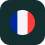 French flag in a green bg