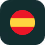 Spain flag in a green bg