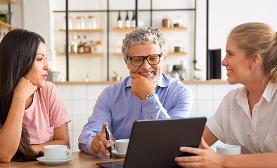Financial advisor providing guidance on QROPS pension transfers during a consultation