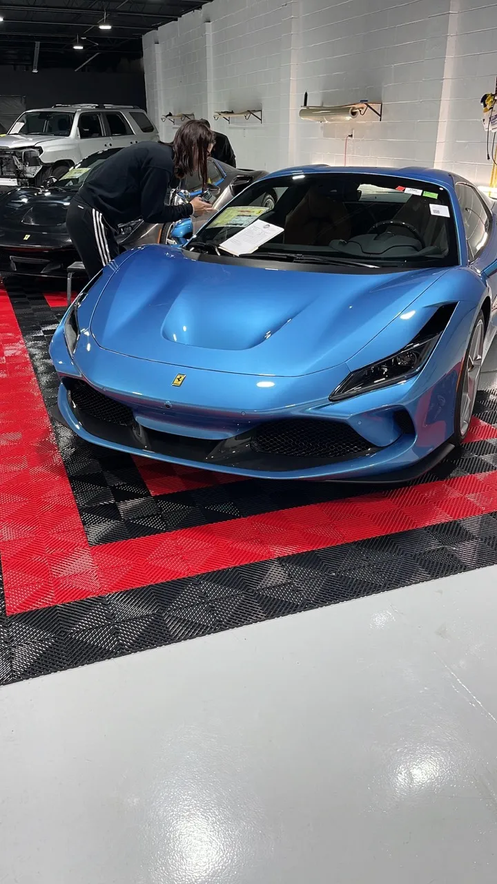 Blue Ferrari with ceramic coating, Winter Park FL