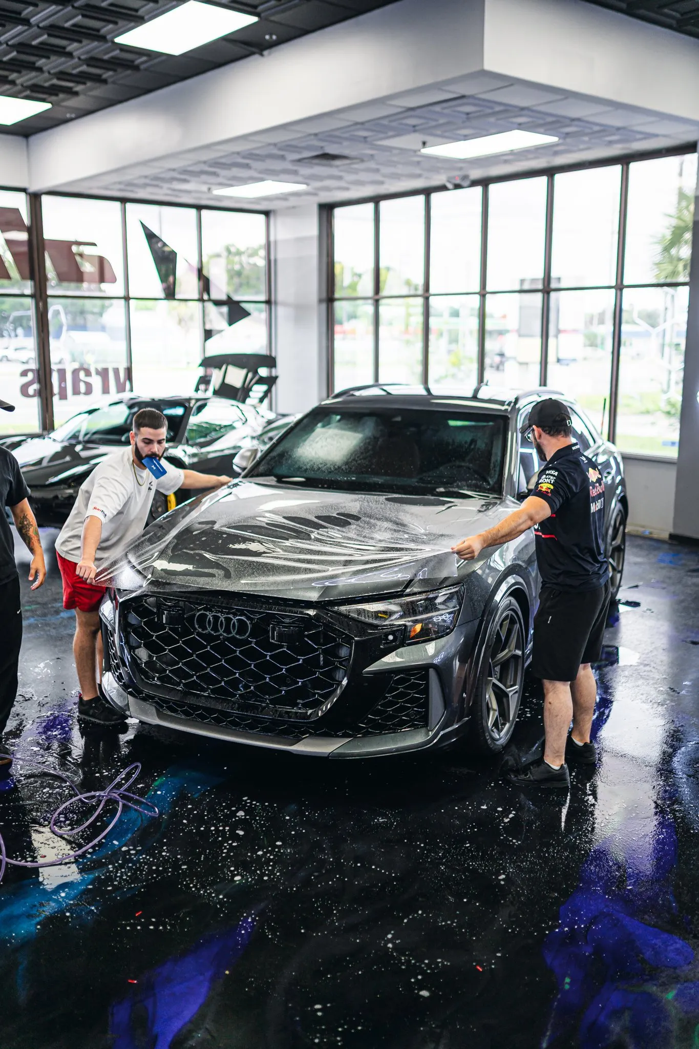 Audi RS Q8 clear bra paint protection film install at Allure Auto Spa, Winter Park FL