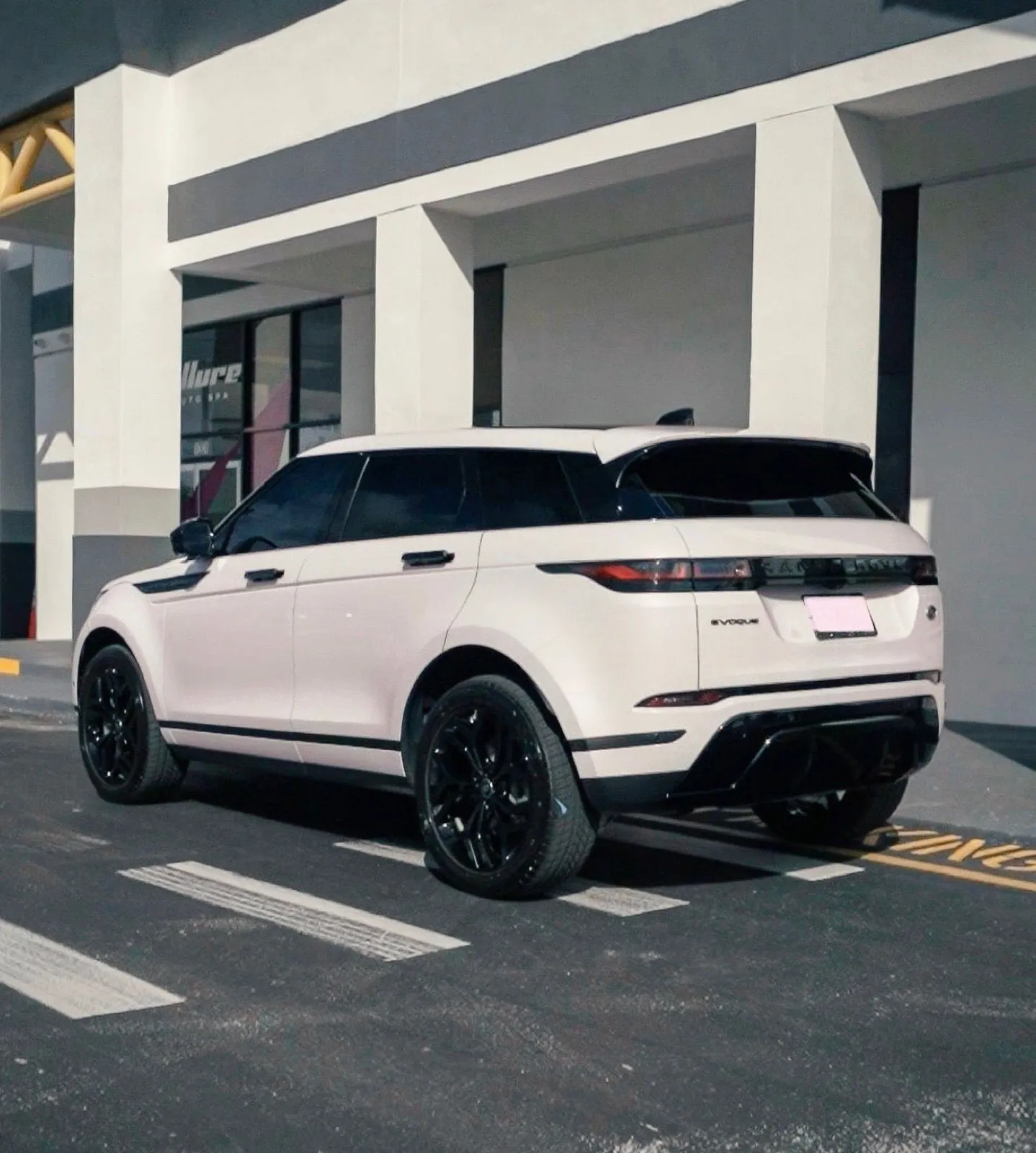 Satin white Range Rover Evoque color-change wrap, Winter Park FL