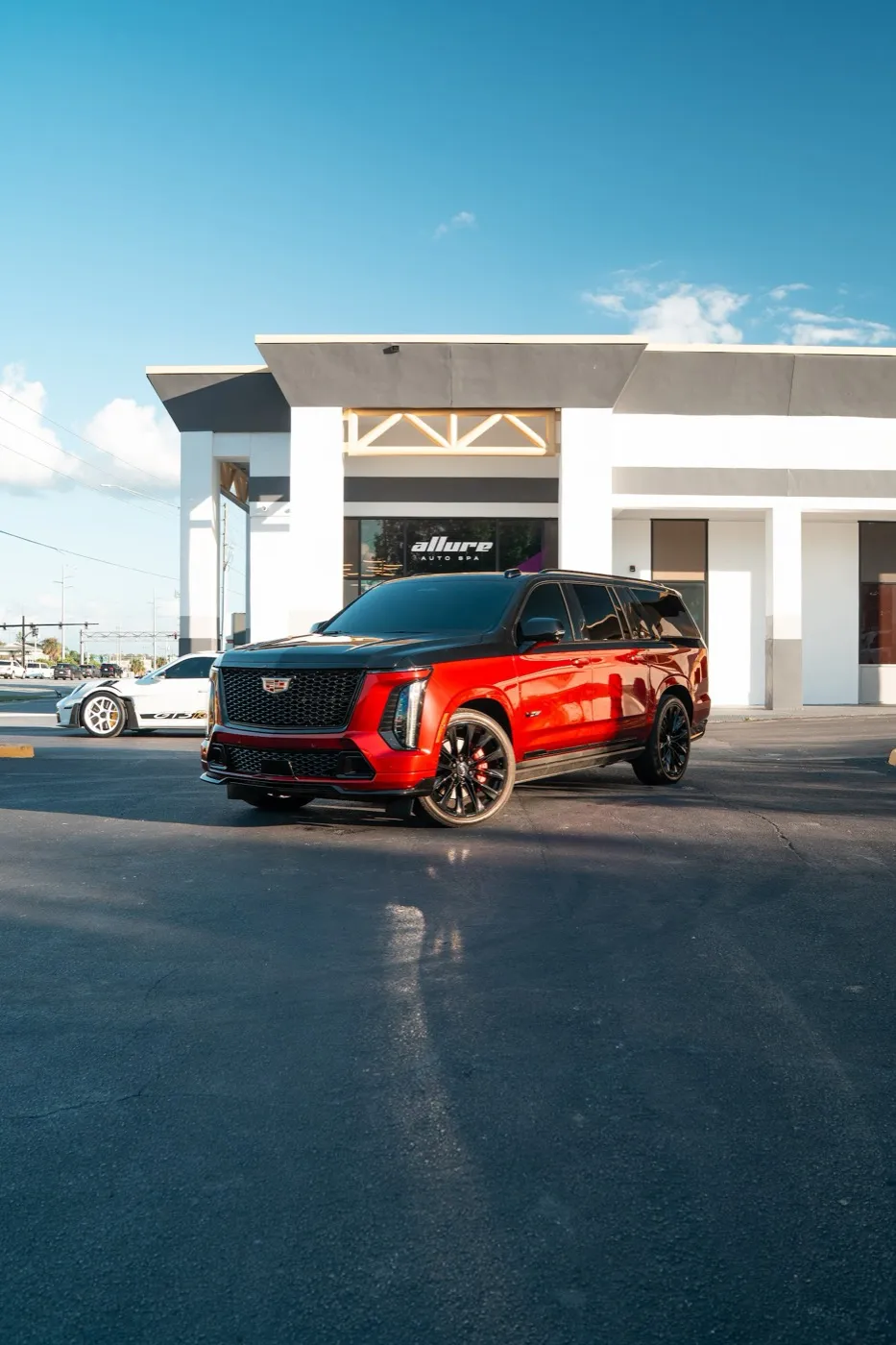 Cadillac Escalade V two-tone paint protection film at Allure Auto Spa, Winter Park FL