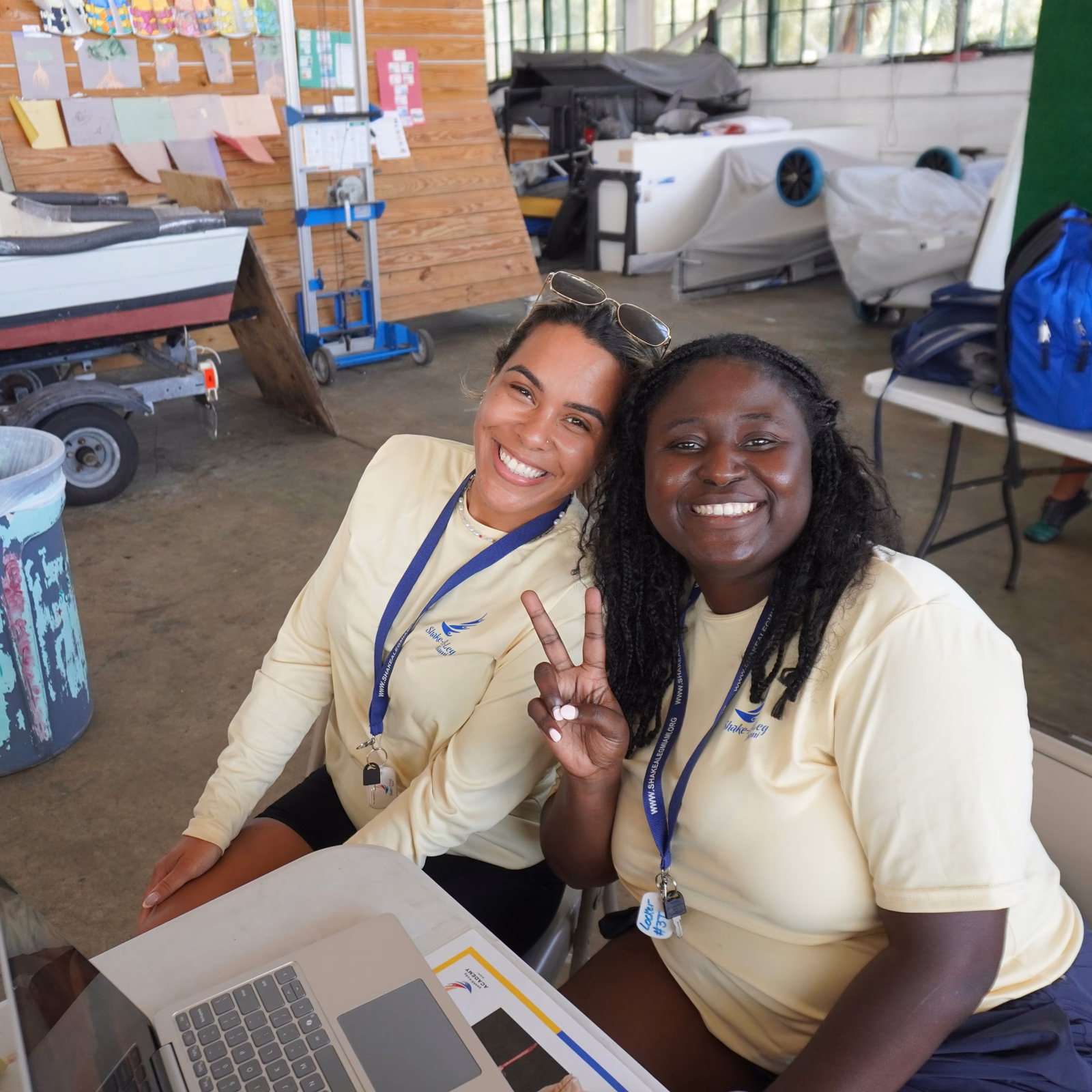 Volunteers at check in