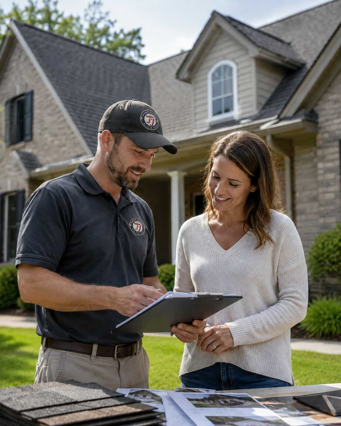 A 5 Star Roofing inspector checking a residential roof in the Piedmont Triad, North Carolina.