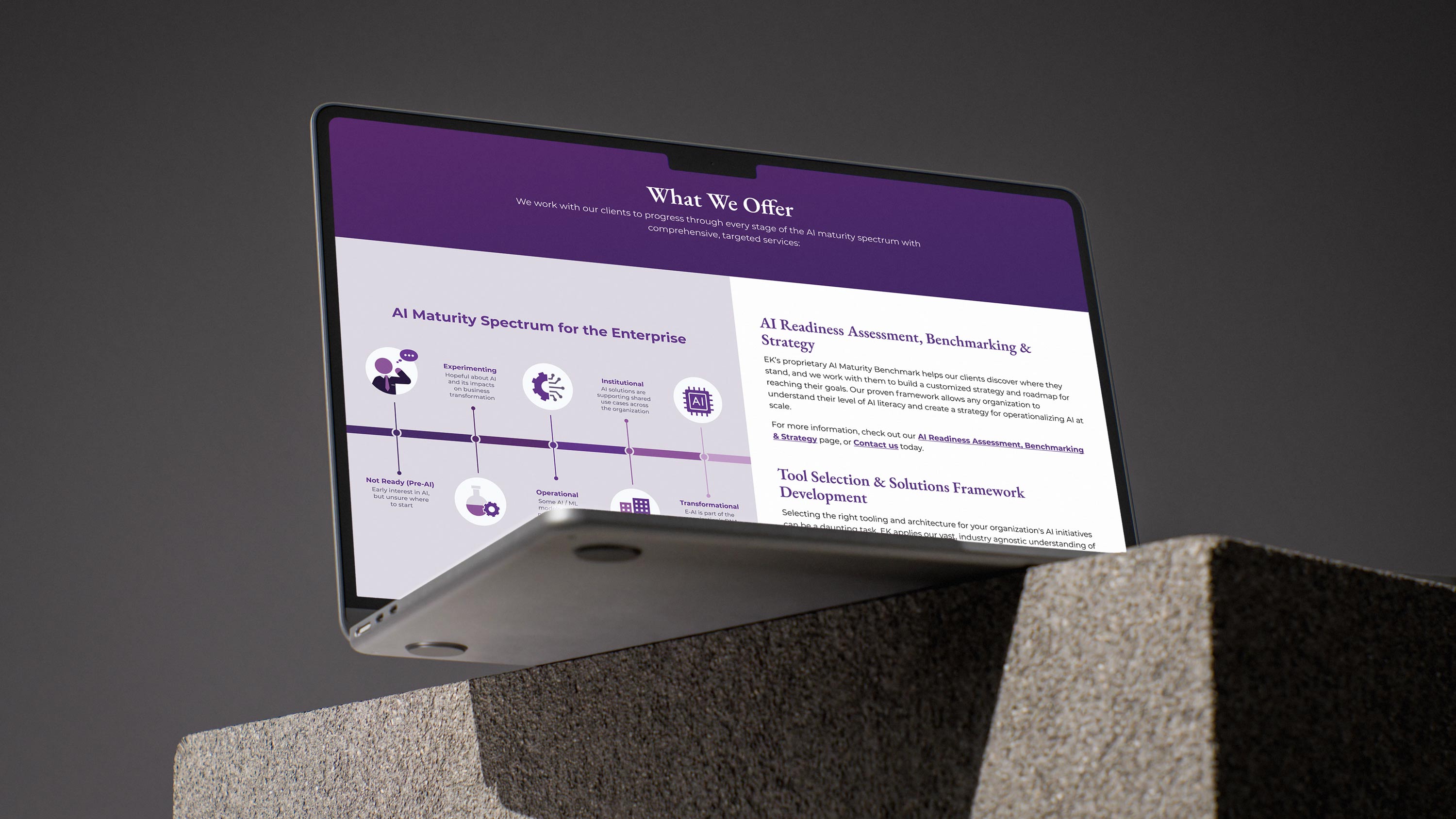 Phone displaying the final landing page redesign