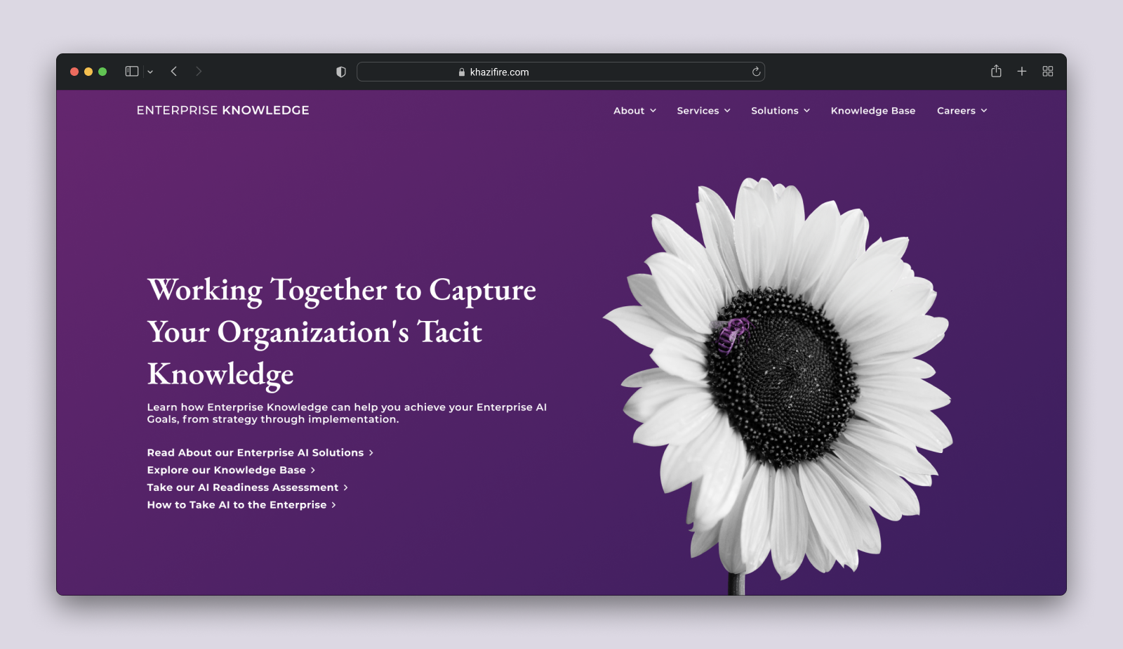 Dark mode version of redesigned landing page 