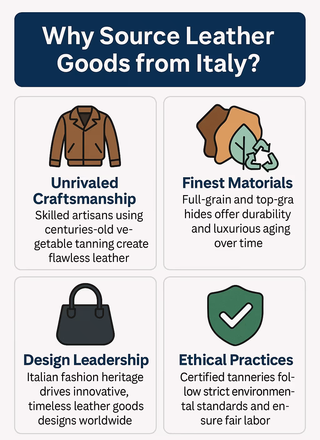 Why source leather goods from Italy