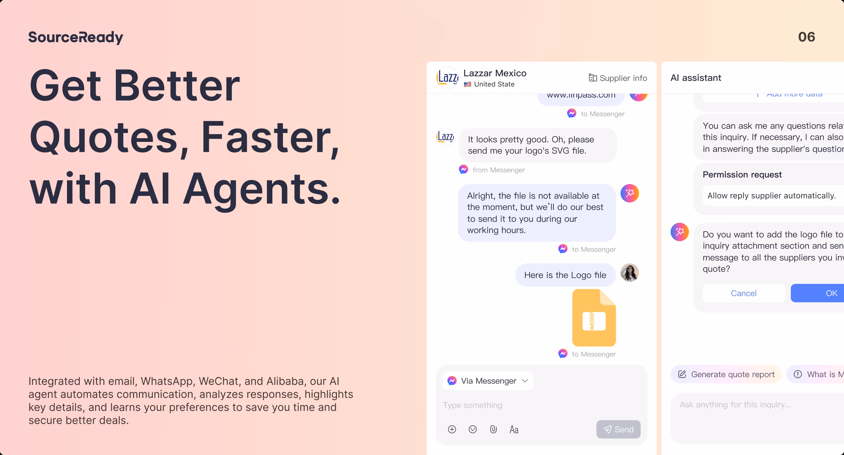SourceReady AI agent