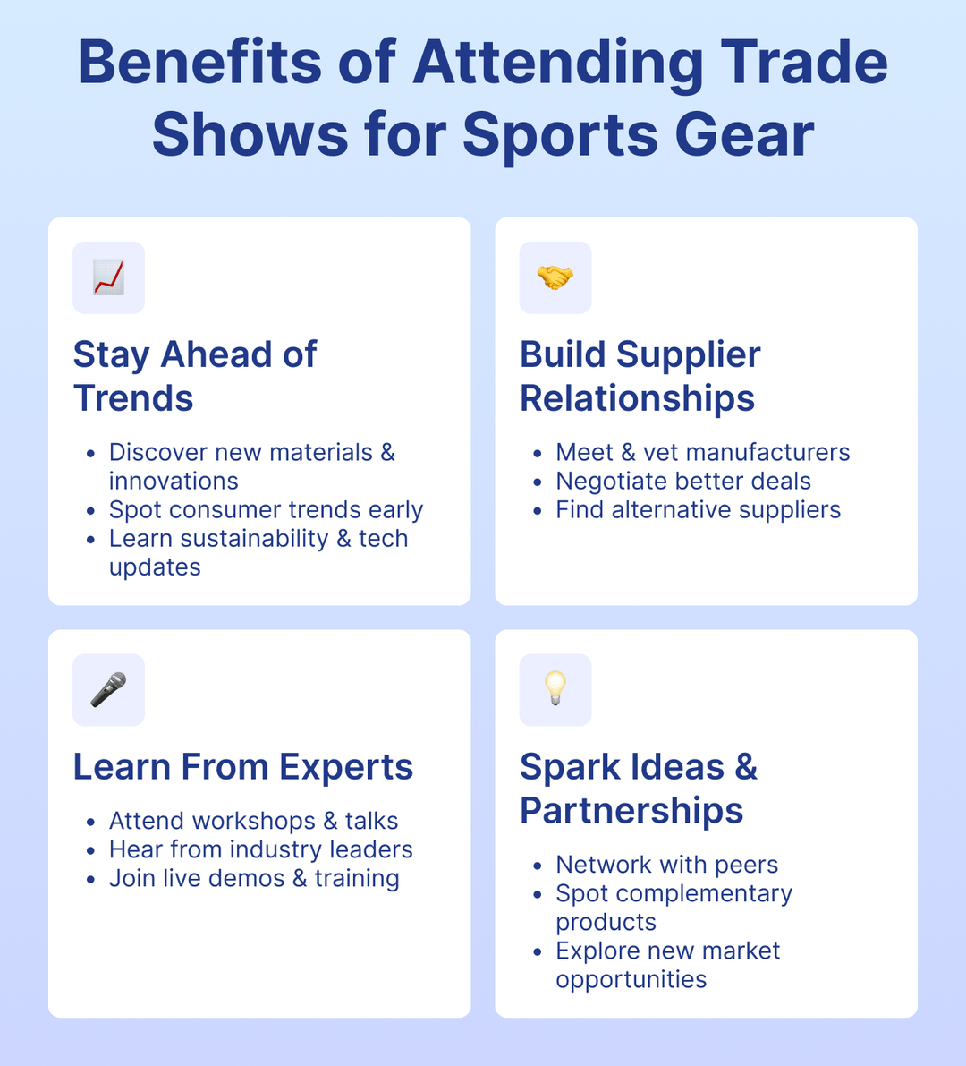 Benefits of Attending Trade Shows for Sports Gear