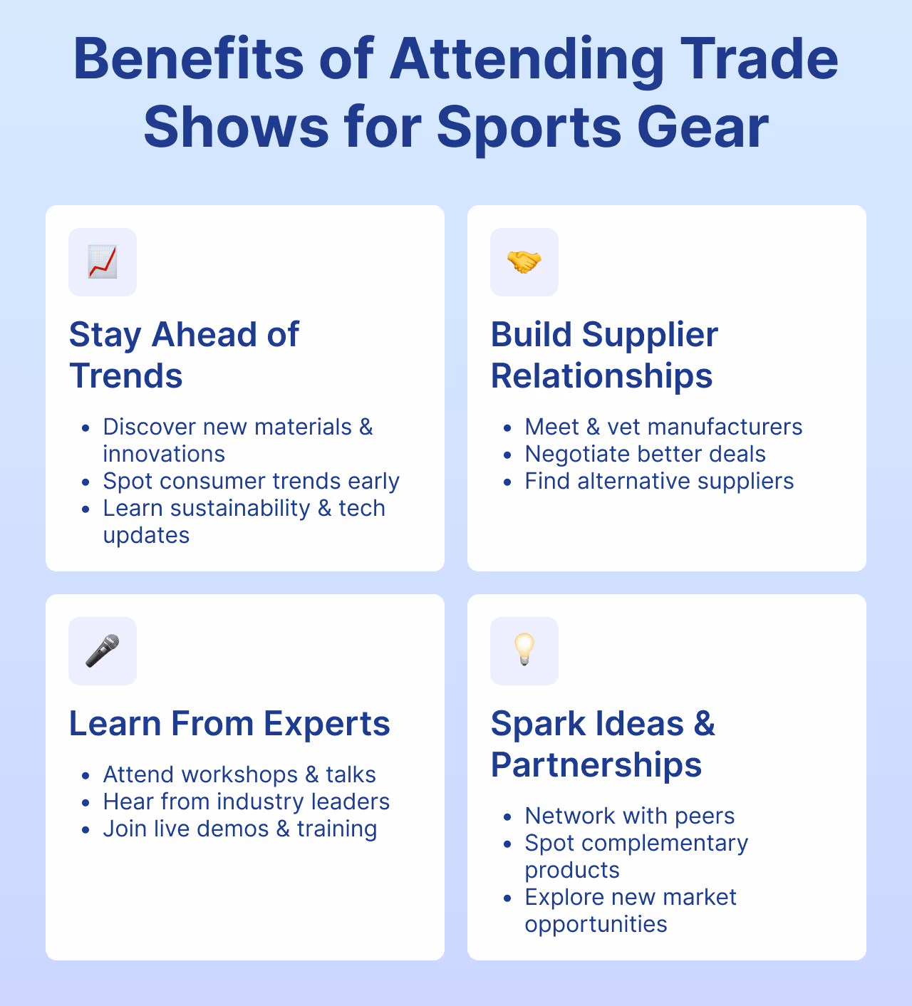 Benefits of Attending Trade Shows for Sports Gear